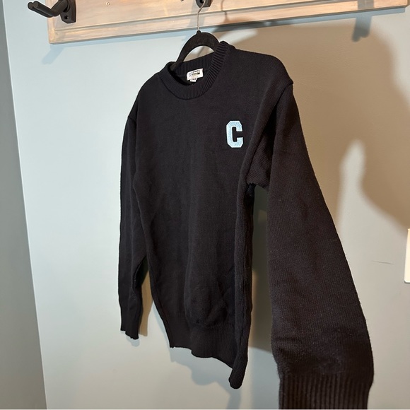 Edwards Andrew Rohan Navy Blue with Light Blue C Embroidered Varsity Sweater - Picture 4 of 9